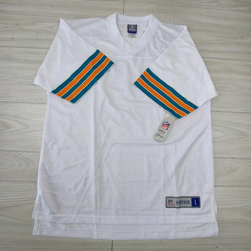 NFL Pro Line Vintage Football Jersey Mens Large White Striped Mesh Blank
